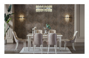 Обеденный стол раздвижной Gravita (Гравита) GRAV-14 слоновая кость