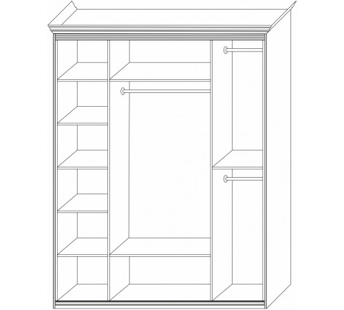 Шкаф 4-х дверный с зеркальными и глухими дверями Неаполь Ясень анкор светлый (патина "серебро") Шкаф 4-х дверный с зеркальными и глухими дверями Неаполь Ясень анкор светлый (патина "серебро")