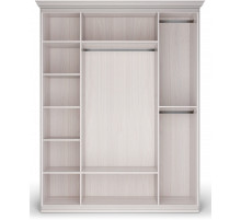 Шкаф 4-х дверный с зеркальными и глухими дверями Неаполь Ясень анкор светлый (патина "серебро") Шкаф 4-х дверный с зеркальными и глухими дверями Неаполь Ясень анкор светлый (патина "серебро")