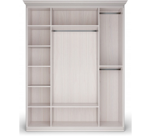 Шкаф 4-х дверный с зеркальными и глухими дверями Неаполь Ясень анкор светлый (патина "серебро") Шкаф 4-х дверный с зеркальными и глухими дверями Неаполь Ясень анкор светлый (патина "серебро")