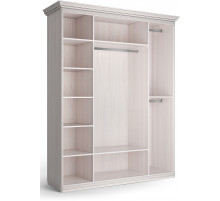 Шкаф 4-х дверный с зеркальными и глухими дверями Неаполь Ясень анкор светлый (патина "серебро") Шкаф 4-х дверный с зеркальными и глухими дверями Неаполь Ясень анкор светлый (патина "серебро")