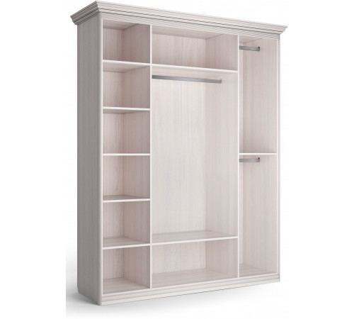 Шкаф 4-х дверный с зеркальными и глухими дверями Неаполь Ясень анкор светлый (патина "серебро") Шкаф 4-х дверный с зеркальными и глухими дверями Неаполь Ясень анкор светлый (патина "серебро")