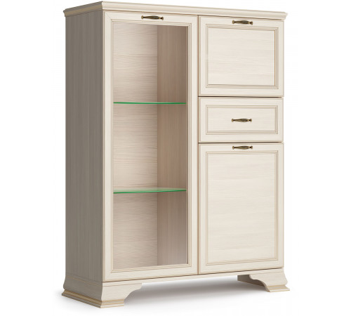 Шкаф низкий "тумба-витрина" Сиена (Бодега Белый) Шкаф низкий "тумба-витрина" Сиена (Бодега Белый)