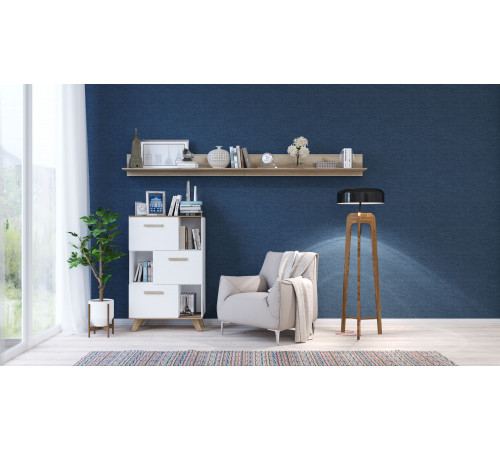 Гостиная Вега Скандинавия (глянец, белый + дуб каньон) Гостиная Вега Скандинавия (глянец, белый + дуб каньон)