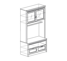 Шкаф витрина комбинированный Лючия 187 темный Шкаф витрина комбинированный Лючия 187 темный